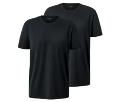2 T-Shirts mit Rundhalsausschnitt, schwarz