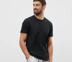 2 T-Shirts mit Rundhalsausschnitt, schwarz
