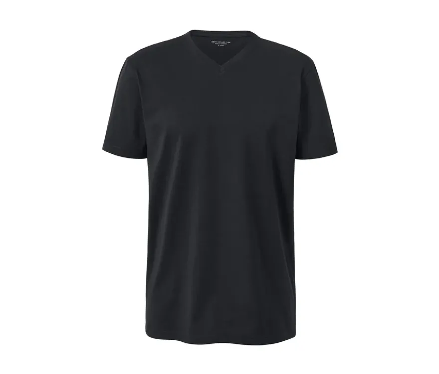 2 T-Shirts mit V-Ausschnitt, schwarz