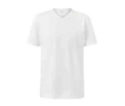 2 T-Shirts mit V-Ausschnitt, weiß