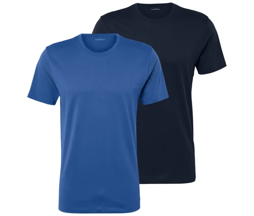 2 T-Shirts, navy, blau