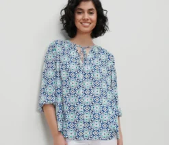 Tunika-Bluse mit Alloverprint