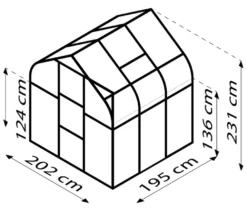 Vitavia Gewächshaus Orion ESG 3,8 m² inkl. Rahmenfundament