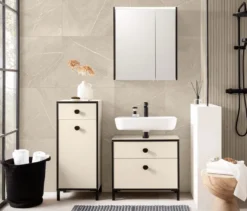 Waschbeckenunterschrank »Edda« mit 2 Schubladen, cremebeige