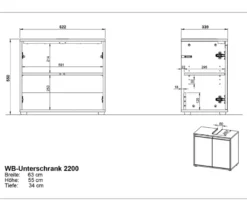 Waschbeckenunterschrank »Lemont«, steingrau