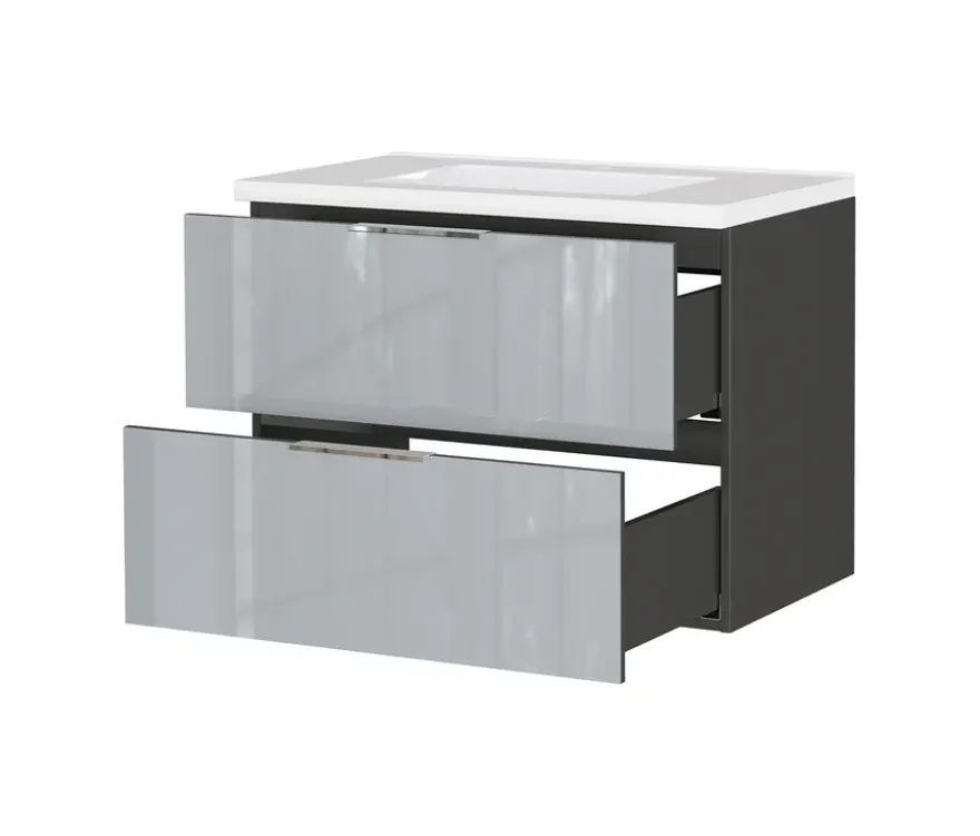 Waschtisch »Celano« inkl. Becken, graphit-silbergrau, 81 cm