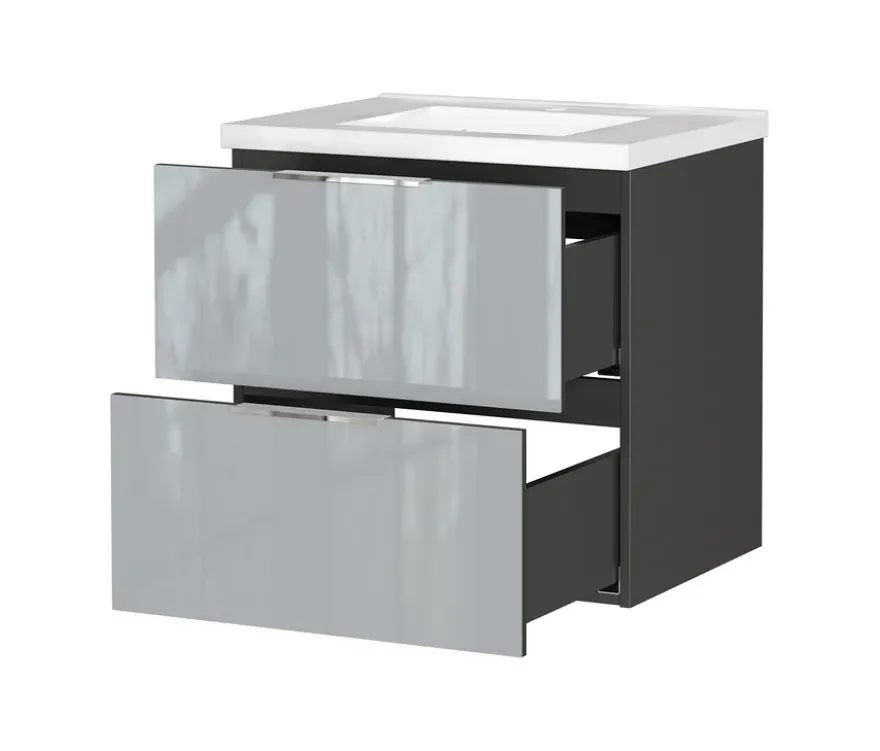 Waschtisch »Celano« inkl. Becken, graphit-silbergrau, 61 cm