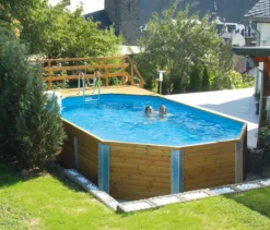 Weka-Massivholz-Gartenpool inkl. Abdeckhaube, ca. 714 x 116 x 376 cm
