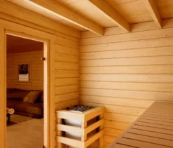 Weka Wochenendhaus »Hamburg« mit Sauna und Aufbau, 70 mm, anthrazit