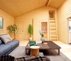 Weka Wochenendhaus »Hamburg« mit Sauna und Aufbau, 70 mm, anthrazit