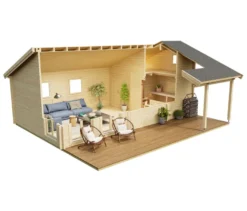 Weka Wochenendhaus »Hamburg« mit Sauna und Aufbau, 70 mm, anthrazit