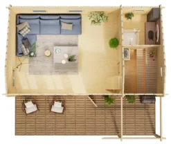 Weka Wochenendhaus »Hamburg« mit Sauna und Aufbau, 70 mm, anthrazit