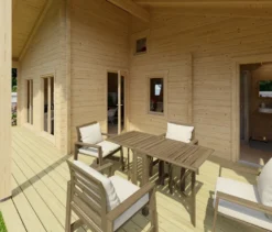 Weka Wochenendhaus mit 2 Etagen inkl. Aufbauservice, 66 m2 Wohnfläche, 70 mm Wandstärke