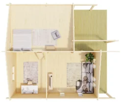 Weka Wochenendhaus mit 2 Etagen inkl. Aufbauservice, 66 m2 Wohnfläche, 70 mm Wandstärke