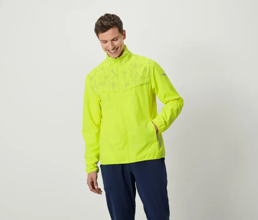 Windprotection-Laufjacke, neongelb