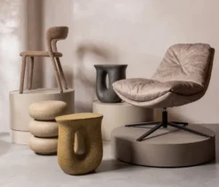WOOOD Beistelltisch, rund, beige