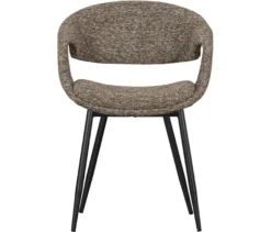 WOOOD Esszimmerstuhl »Yossi« mit Metallfuß, 2er-Set, schwarz-braun