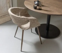 WOOOD Esszimmerstuhl »Yossi« mit Metallfuß, 2er-Set, kupfer-sand