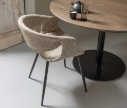 WOOOD Esszimmerstuhl »Yossi« mit Metallfuß, 2er-Set, schwarz-sand