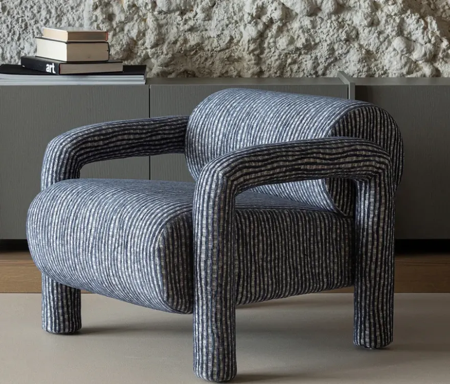 WOOOD Sessel »Lenny«, grau-blau