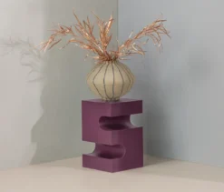 WOOOD Side Table »Jessa«, Metall, lila-braun