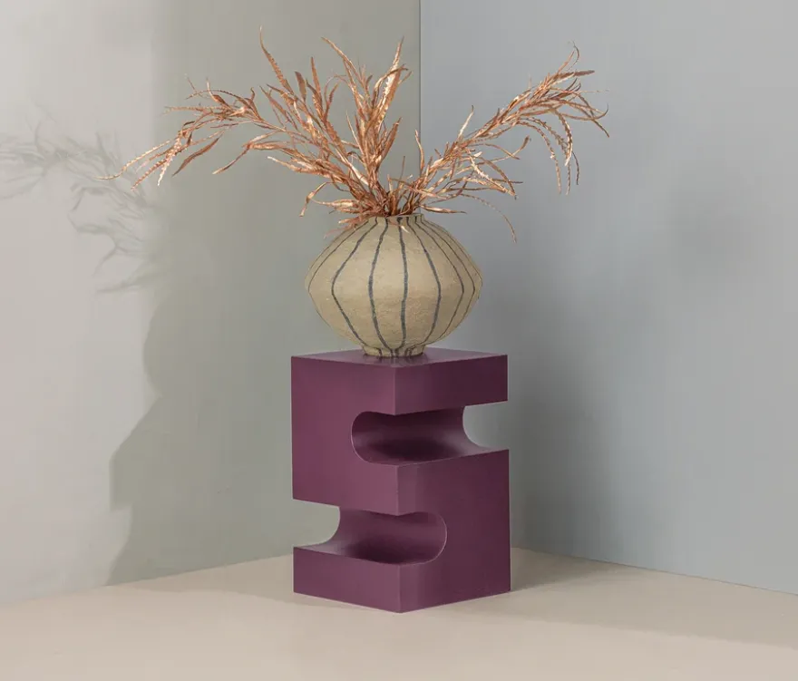 WOOOD Side Table »Jessa«, Metall, lila-braun