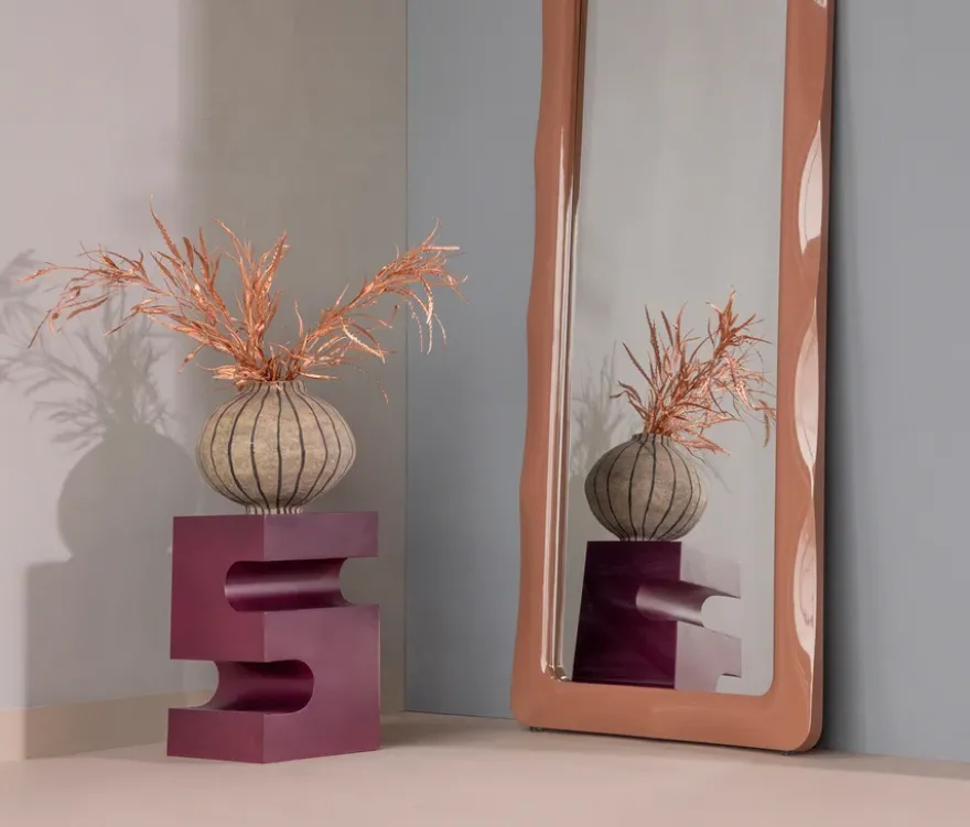 WOOOD Side Table »Jessa«, Metall, lila-braun