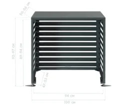 Wärmepumpenabdeckung, ca. 100 cm, anthrazit