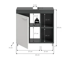xonox Waschbeckenunterschrank »Finn«, anthrazit