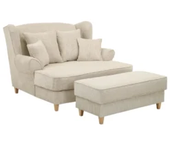 XXL-Ohrensessel »Harvard« in Cordstoff, beige