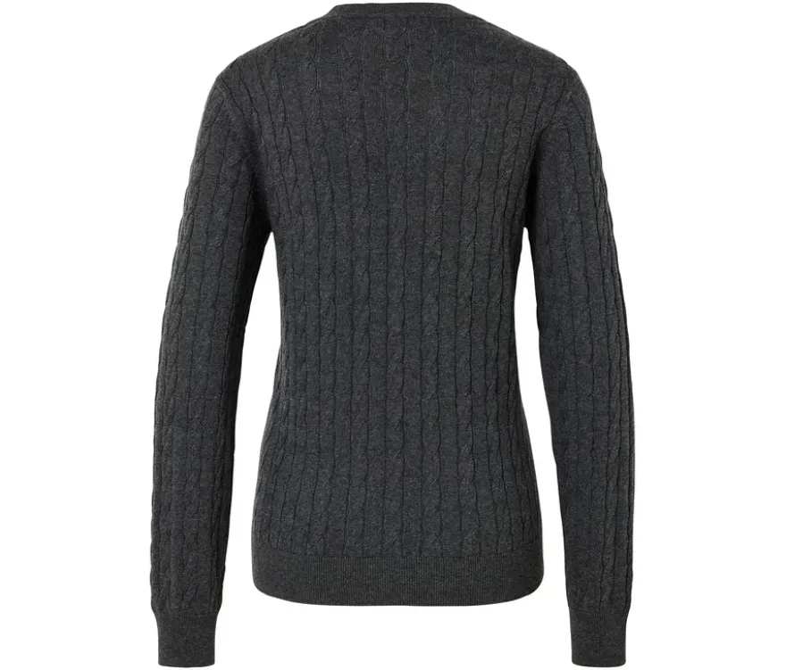 Zopfstrickpullover, grau