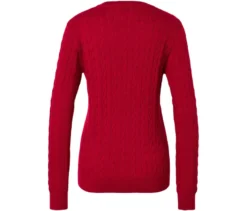 Zopfstrickpullover, rot