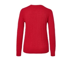 Zopfstrickpullover, rot
